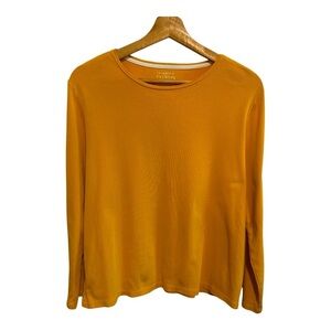 Talbots Women's Orange Basic Long Sleeve Top Size XL Petite